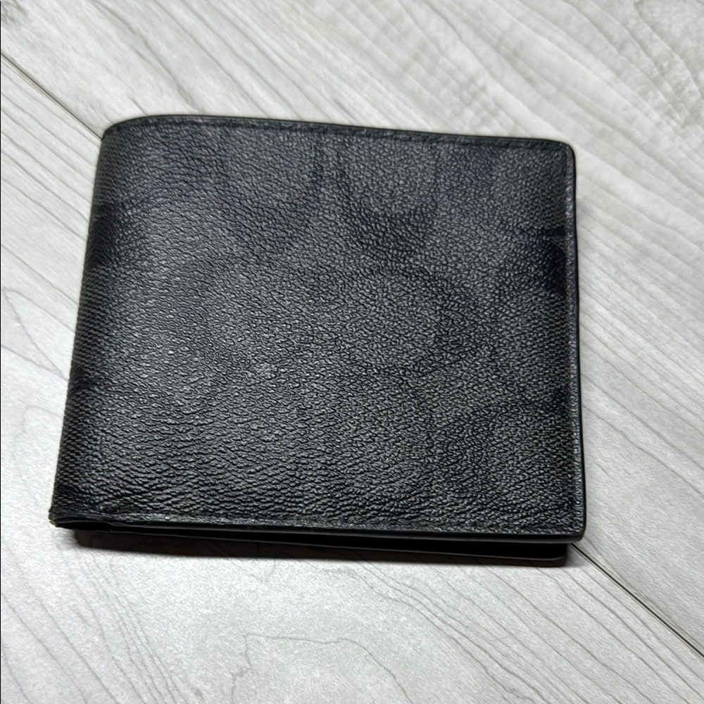 Coach Signature Black Leather Card Holder
